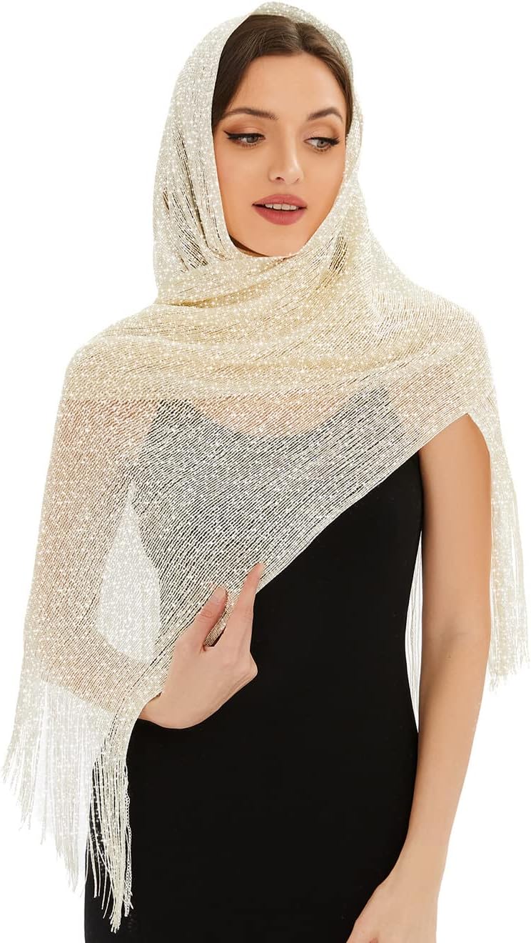 KUNINDOME Sparkling Metallic Shawls and Wraps with Buckle,for Evening Dresses Party Wedding Bride Bridesmaid - Image 5